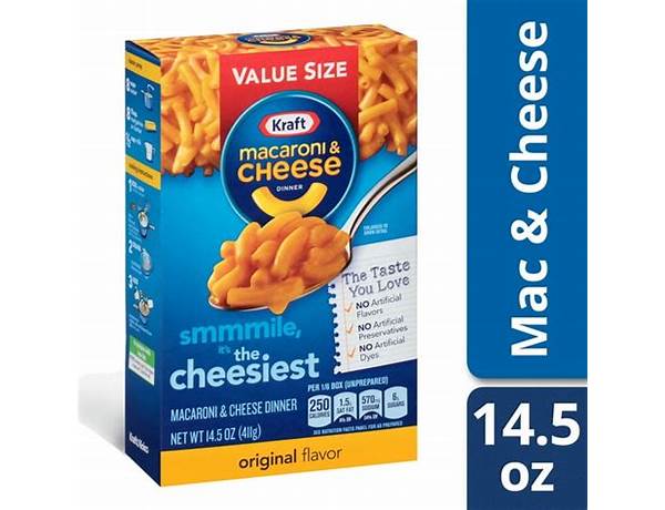 Mac and cheese original flavor food facts