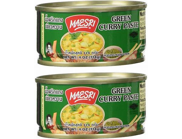 Maesri green curry paste food facts