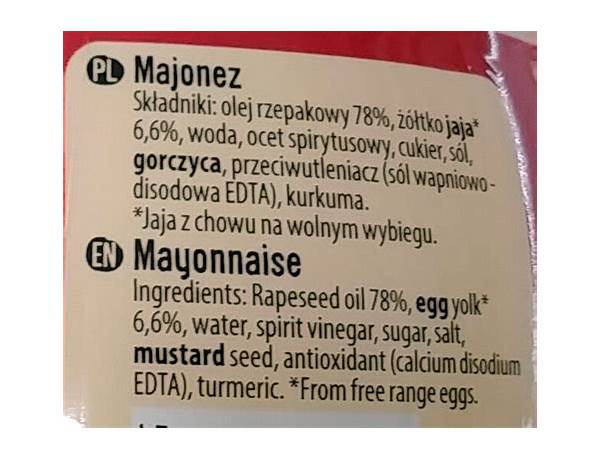 Majonez warmiński ingredients