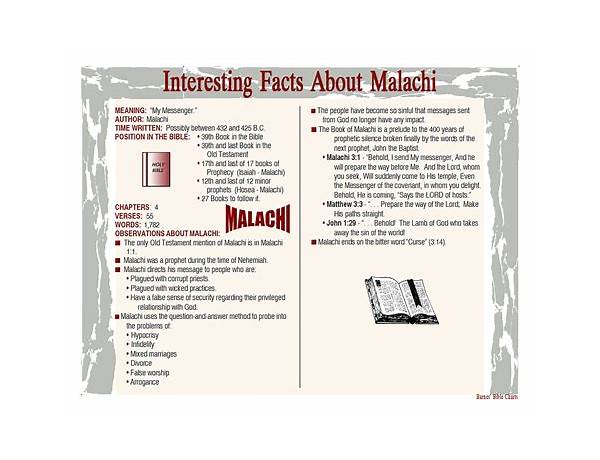 Malachi nutrition facts