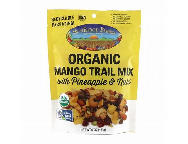 Mango trail mix pineapple & nuts food facts