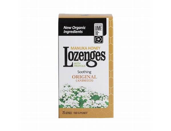 Manuka honey with propolis npa 10+ food supplement lozenges, soothing original (aniseed) ingredients