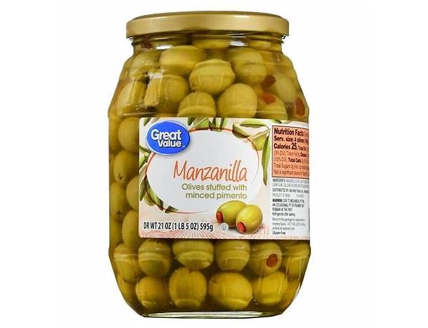 Manzanilla olives stuffed with pimiento ingredients