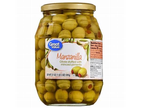 Manzanilla olives stuffed with pimiento nutrition facts