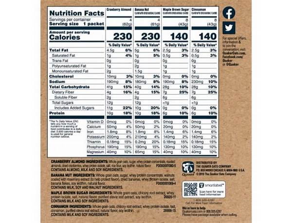 Maple almond protein oats ingredients