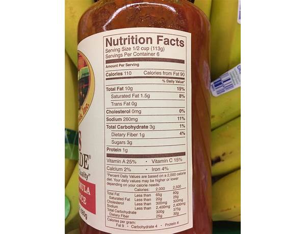 Marinara sauce nutrition facts