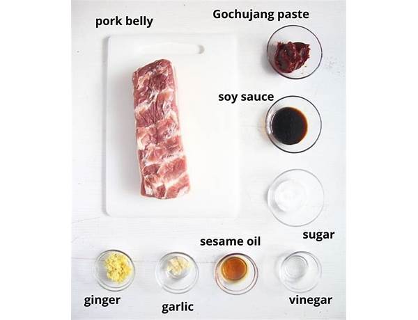Marinated pork belly ingredients