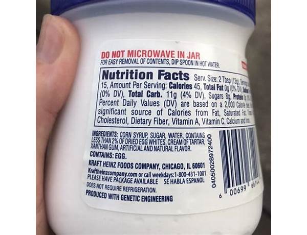 Marshmallow creme food facts