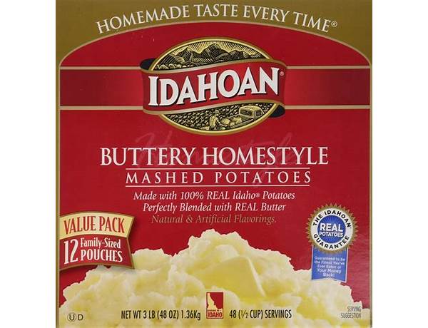 Mashed potatoes buttery homestyle food facts