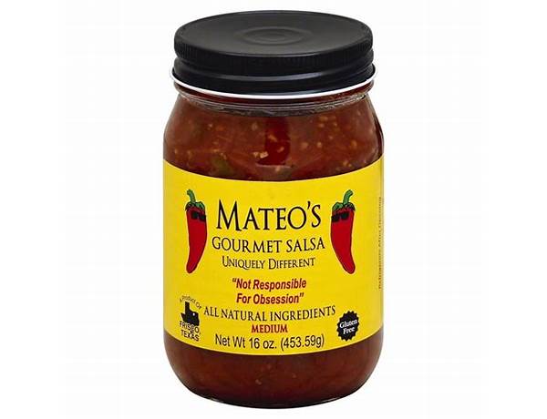 Mateo's gourmet salsa ingredients