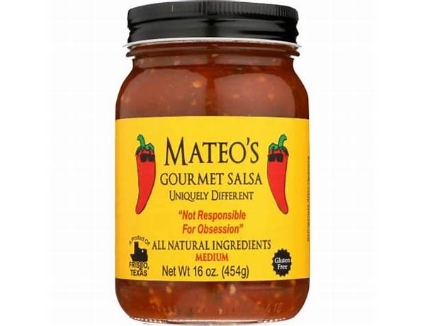 Mateo’s gourmet salsa ingredients
