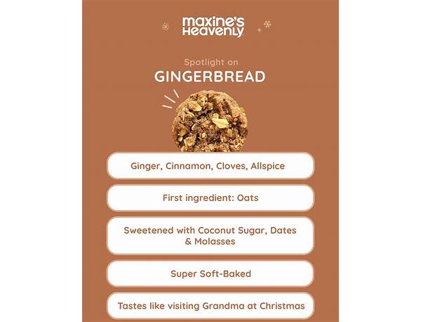 Maxines heavenly gingerbread cookies food facts