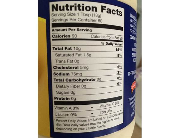 Mayonnaise nutrition facts