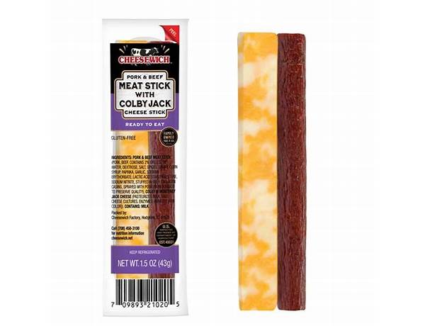 Meat stick and colby jack ingredients