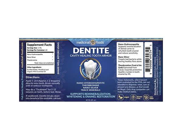 Medicinal foods dentite nutrition facts