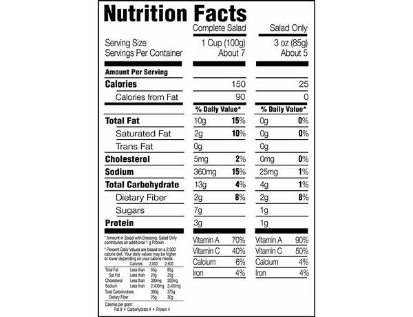 Mediterranean crunch nutrition facts