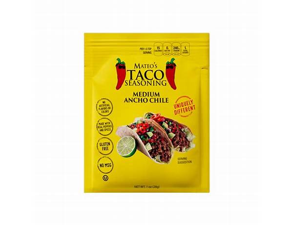 Medium ancho chile fajita seasoning food facts