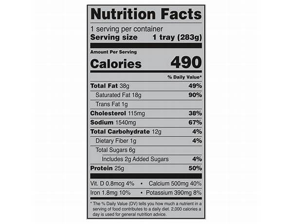 Mega crustless pizza nutrition facts