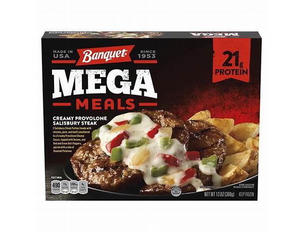 Mega meals: creamy provolone salisbury steak food facts