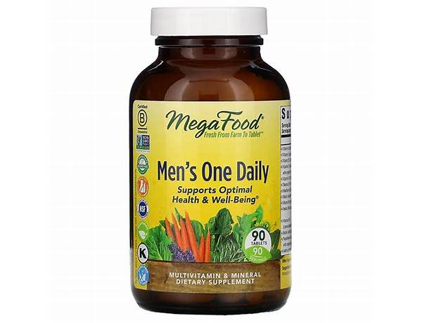 Men's daily provisions multivitamin food facts