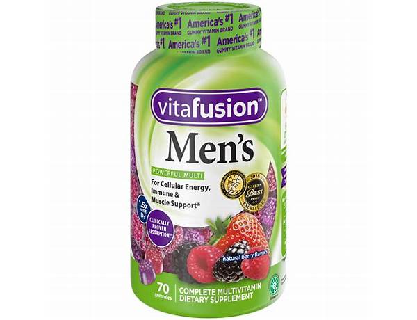 Men’s multivitamin gummies food facts