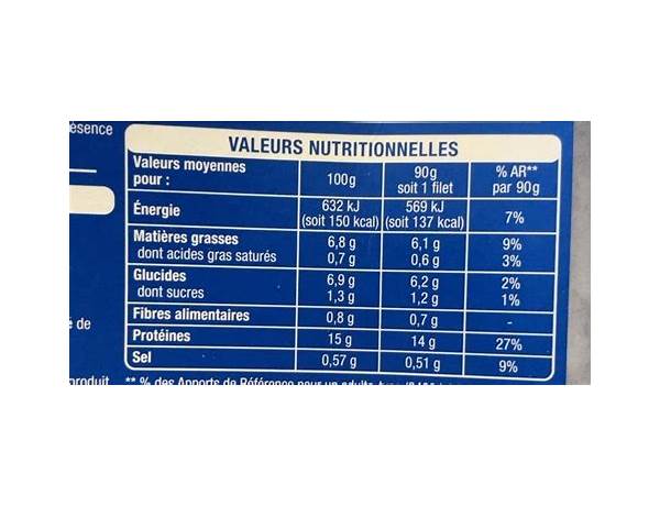 Merlu blanc nutrition facts