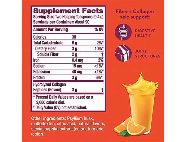 Meta mucil w collagen nutrition facts