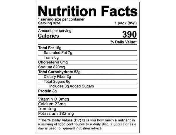 Mi goreng nutrition facts