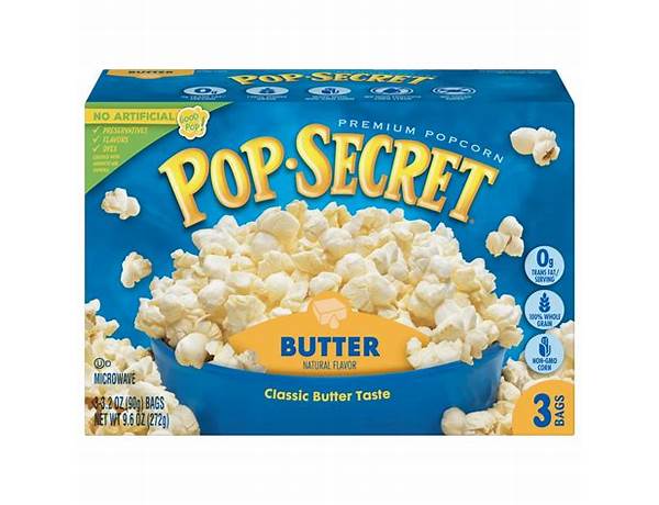 Microwave butter flavor popcorn food facts