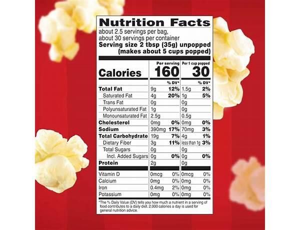 Microwave popcorn butter - ingredients