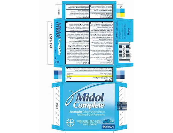 Midol complete nutrition facts