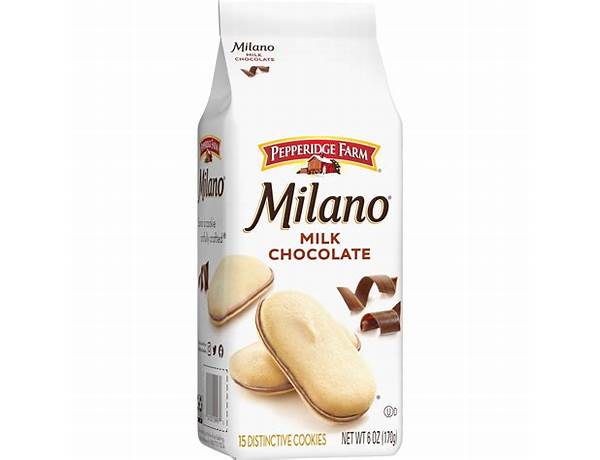 Milano milk chocolate cookies food facts