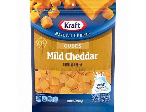 Mild cheddar cheese cubes food facts