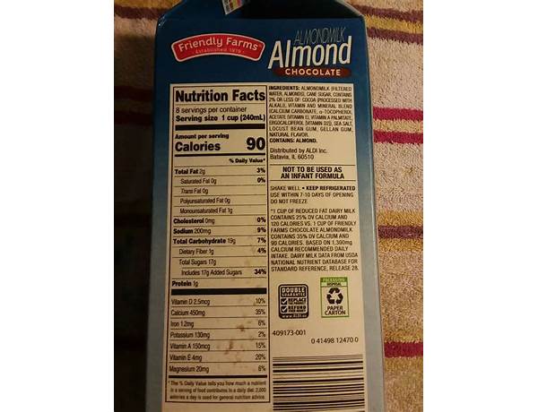 Milk chocolate with almonds food facts