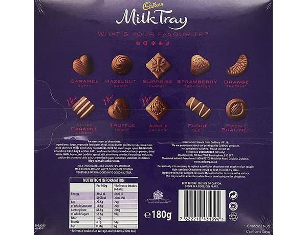 Milk tray chocolate box ingredients