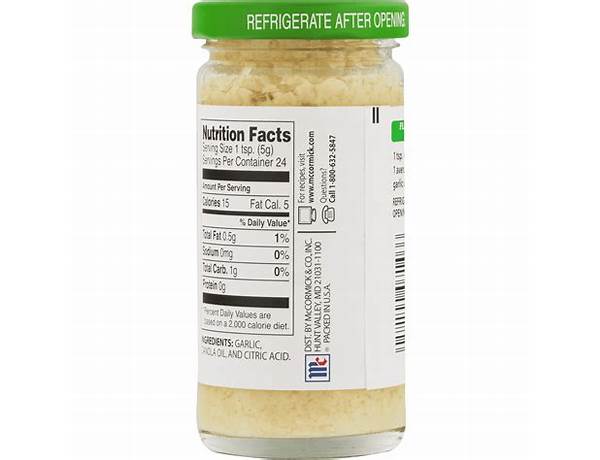 Minced garlic nutrition facts