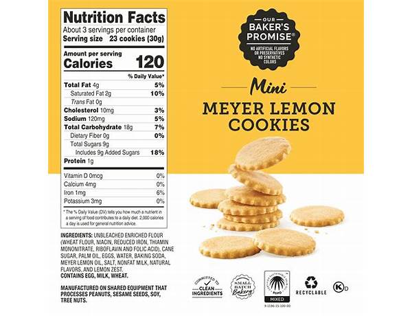 Mini meyer lemon cookies food facts