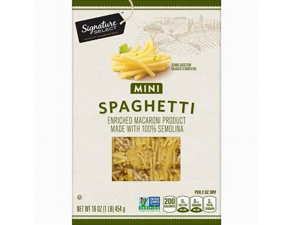 Mini spaghetti, enriched macaroni product ingredients