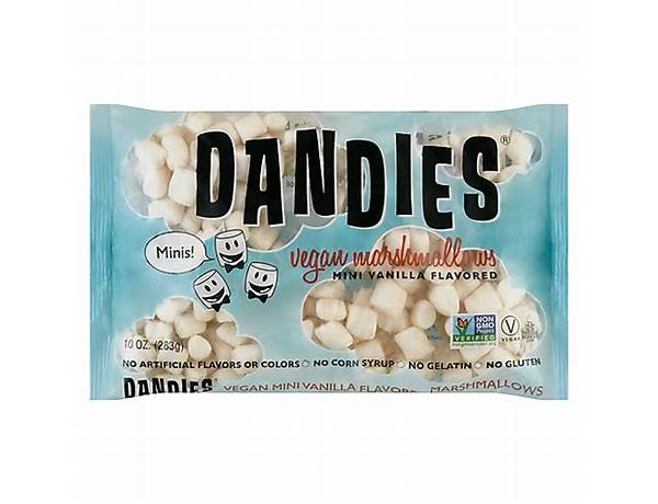 Mini vanilla flavored vegan marshmallows food facts