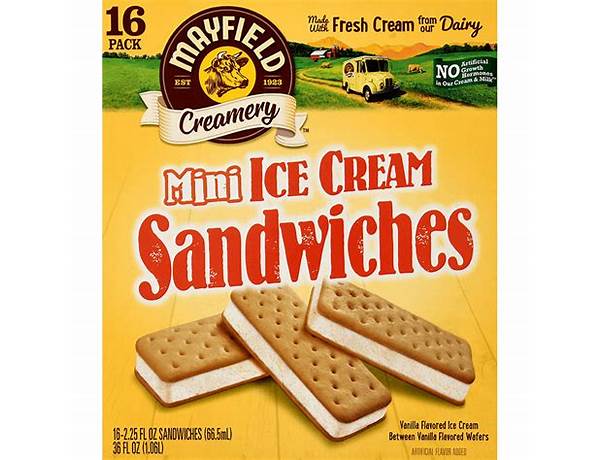 Mini vanilla ice cream sandwiches food facts