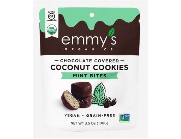 Mint bites chocolate covered coconut cookies food facts