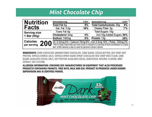 Mint chocolate chips food facts