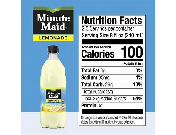 Minute maid lemonade 20 oz food facts