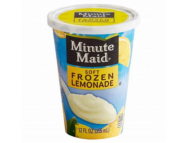 Minute maid soft frozen lemon lemonade cup food facts