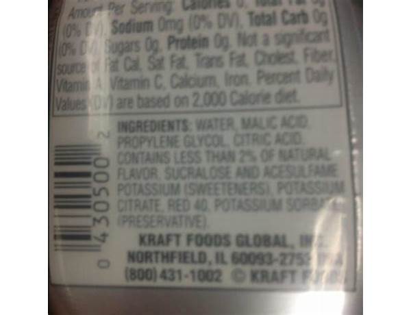 Mio fruit punch food facts