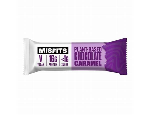 Misfits chocolate caramel protein bar food facts