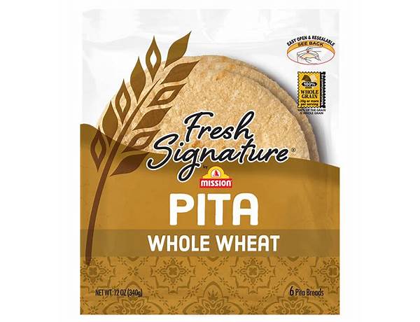 Mission whole wheat pita food facts