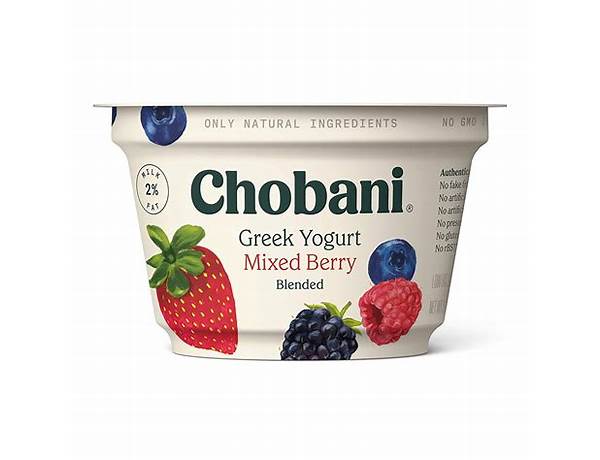 Mixed berry greek yogurt, blended food facts