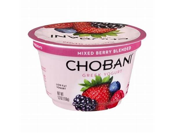 Mixed berry greek yogurt, blended ingredients