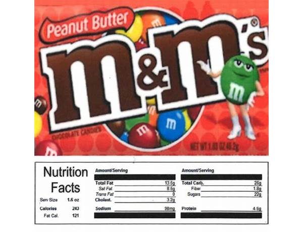 Mms peanut butter family size nutrition facts